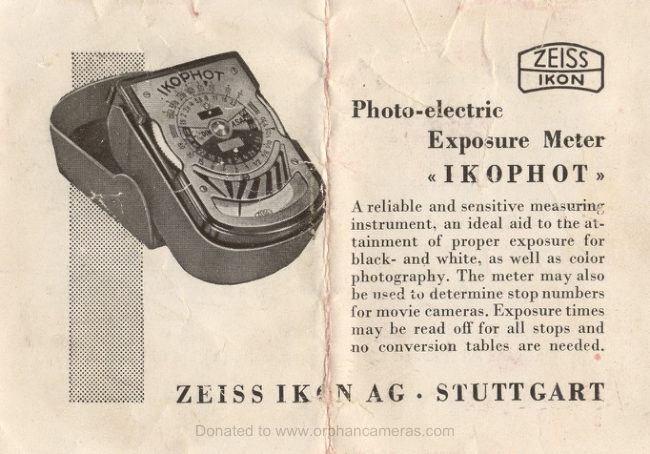 Zeiss Ikon IKOPHOT manual cover