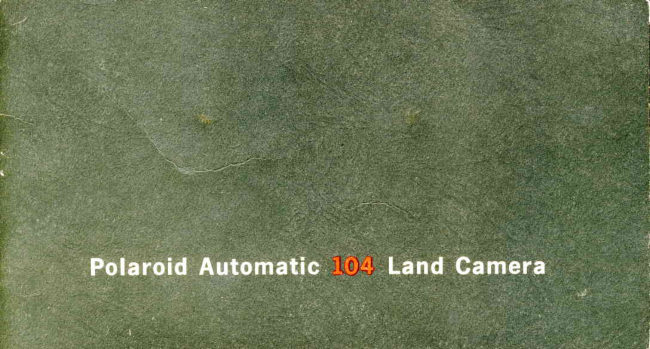 Polaroid Automatic 104 manual cover