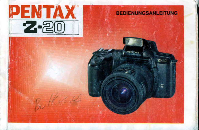 Pentax Z-20 manual cover