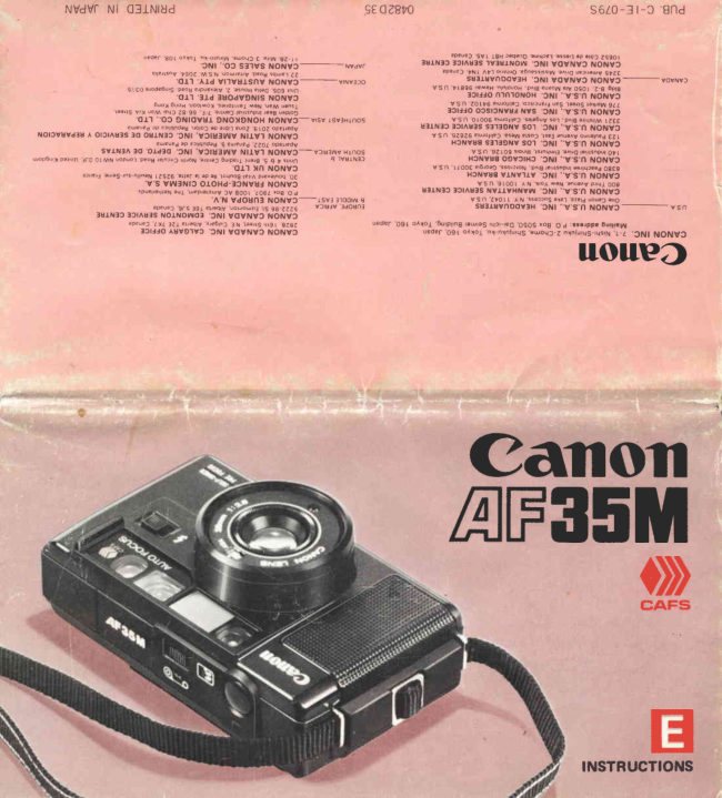 Canon AF 35 manual cover