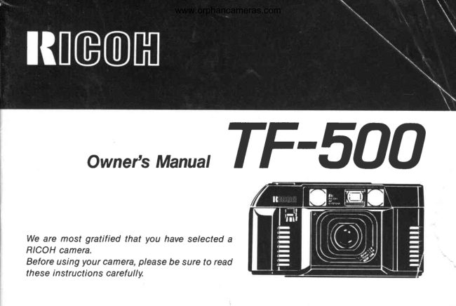 Ricoh TF-500 manual cover