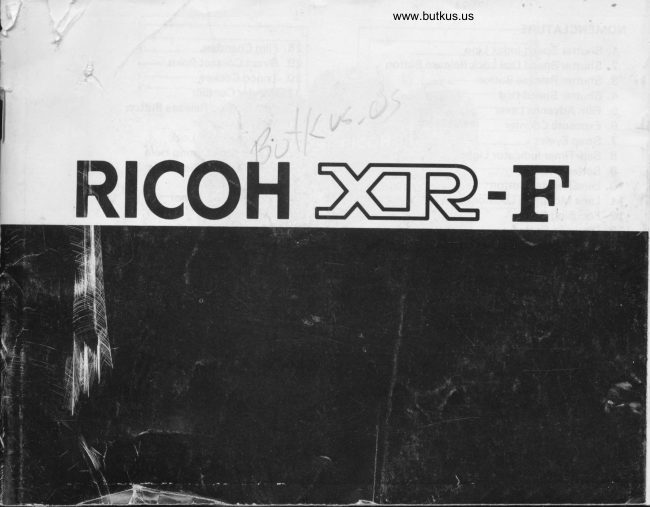 Ricoh Xr F manual cover