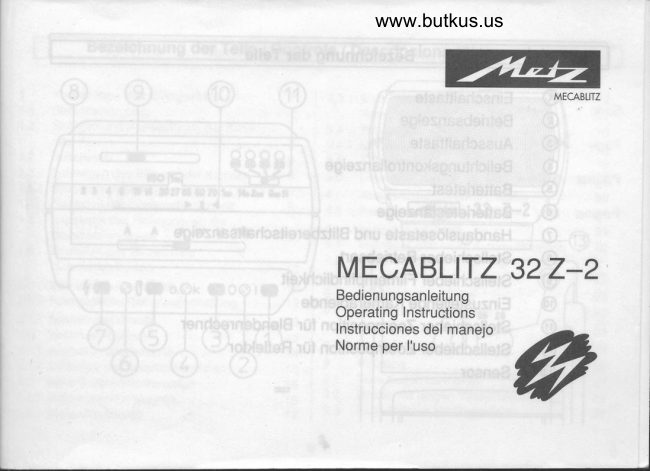 Metz Mecablitz 32 Z-2 manual cover