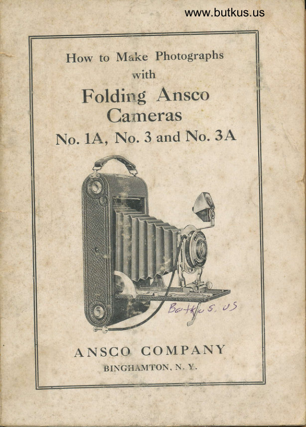 Ansco Folding No 1A, No. 3 and No. 3A manual cover