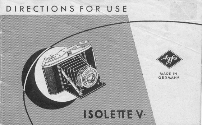 Agfa isolette V manual cover