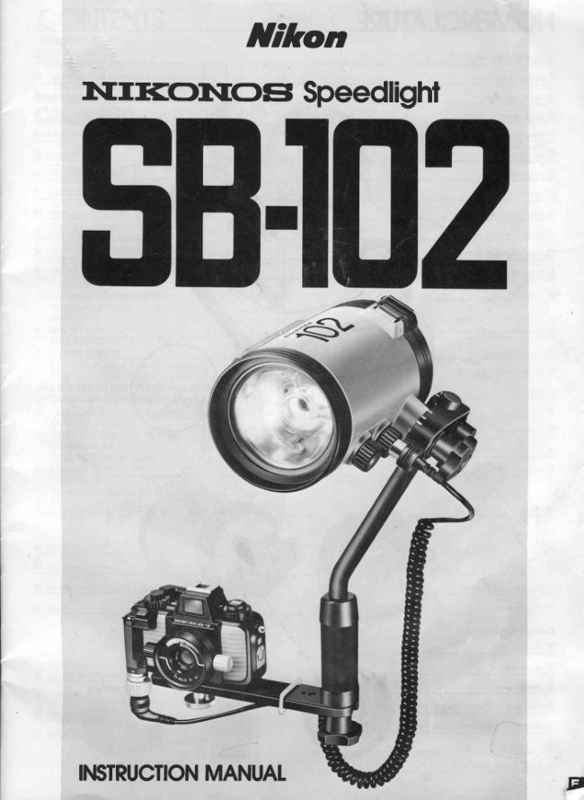 Nikon Nikonos Speedlight SB-102 manual cover