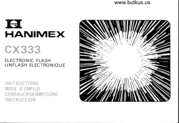 Hanimex CX333 Flash manual cover