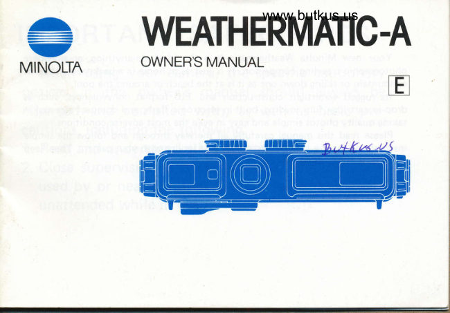 Minolta Weathermatic-A manual cover