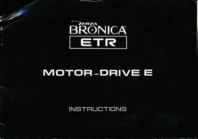 Bronica Motor Drive E manual cover