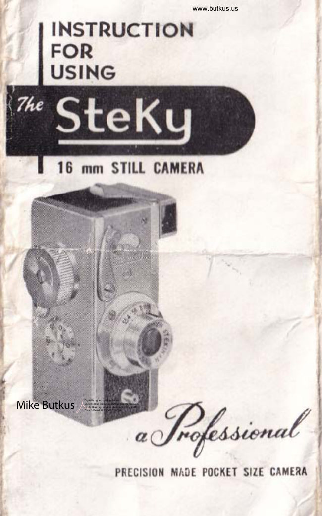 STEKY 16mm single page manual cover