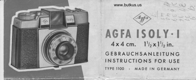 Afga ISOLY I Agfa ISOLY I manual cover