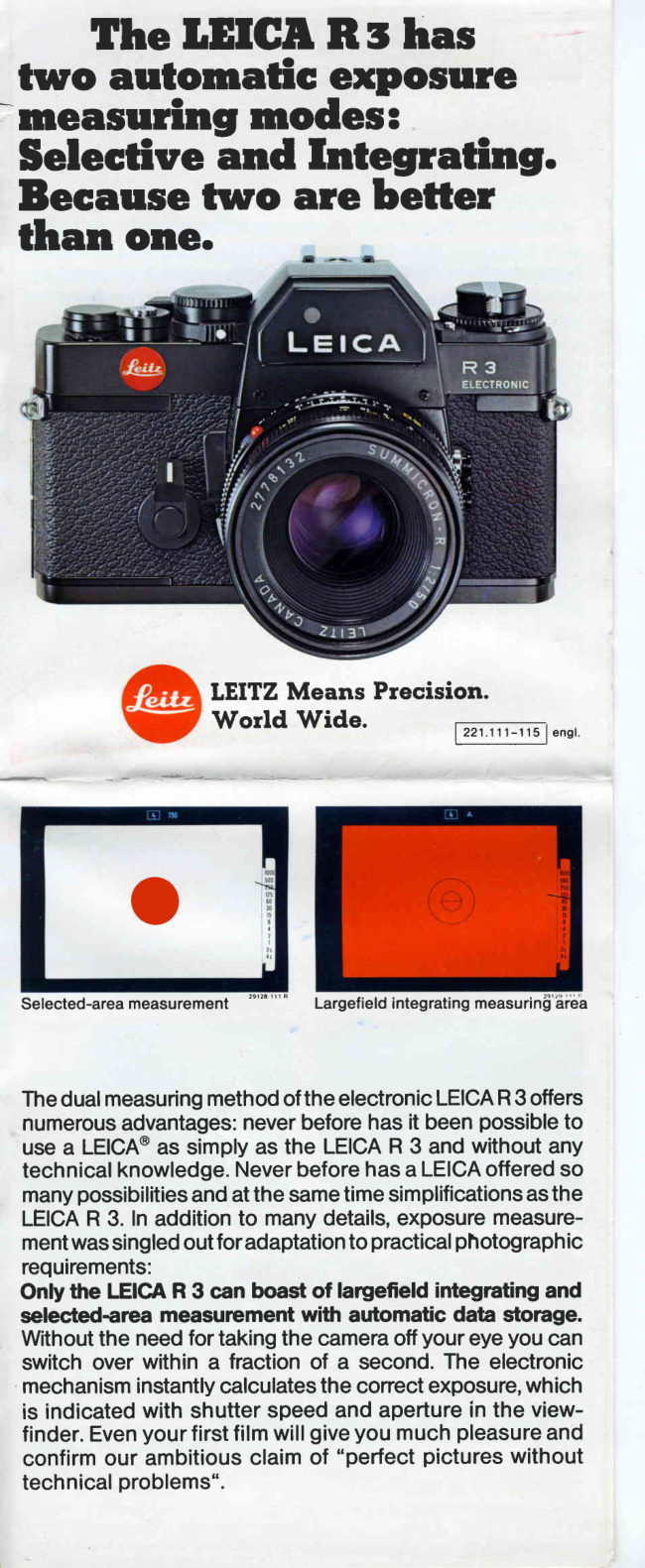 LEICA R3 EXPOSURE ABILITIES BOOKLET manual cover