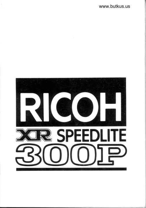 Ricoh Xr Speedlite 300P manual cover