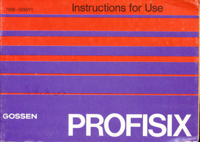 Gossen PROFISIX manual cover