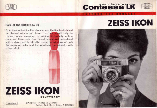 Zeiss Ikon Contessa LK manual cover