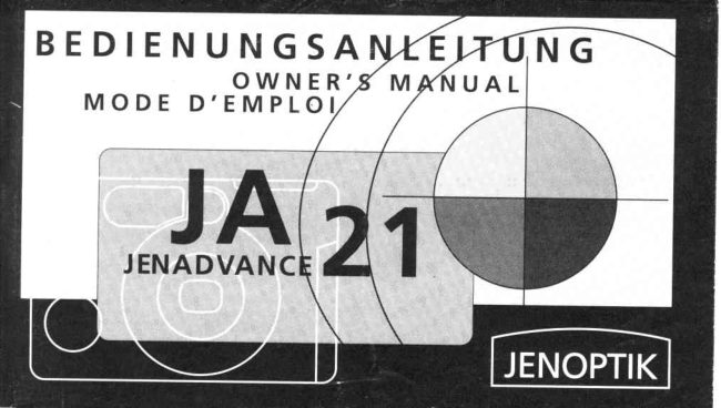 Jenoptik Jenadvance JA 21 manual cover