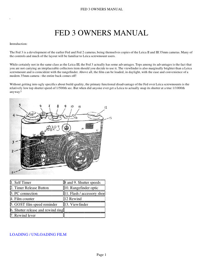 FED 3 manual cover