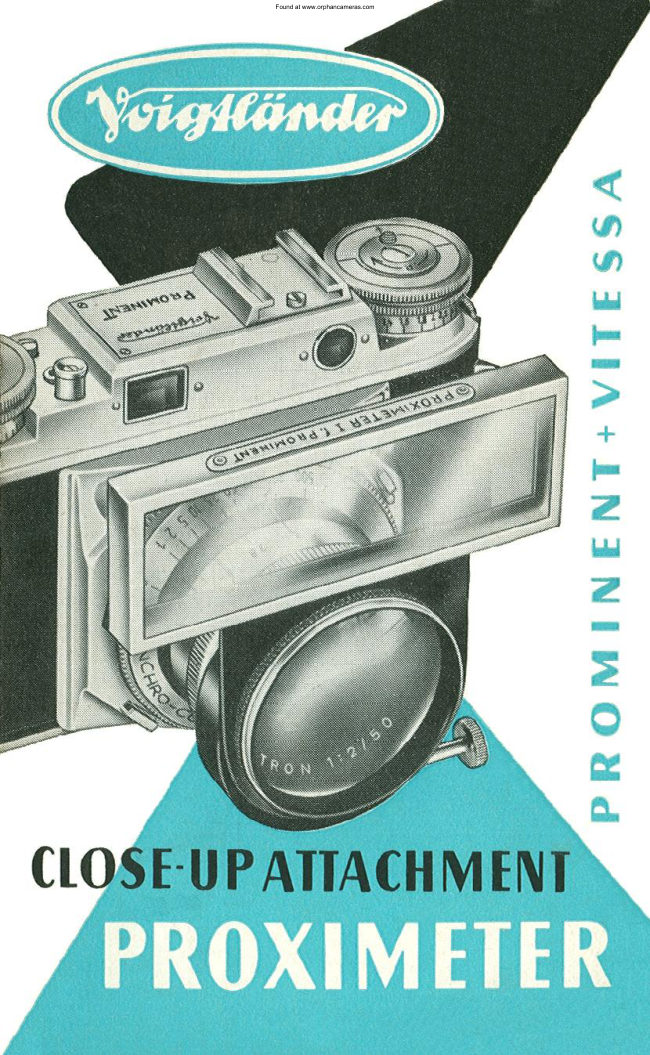 Voigtlander Proximeter manual cover