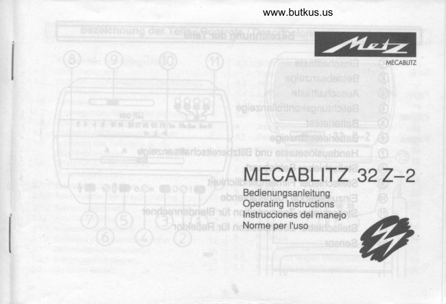 Metz Mecablitz 32 Z 2 manual cover