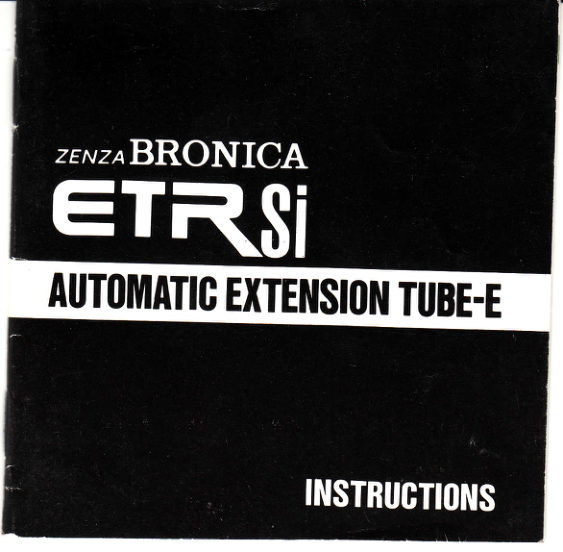 Bronica ETRSi Auto Ext Tube E manual cover