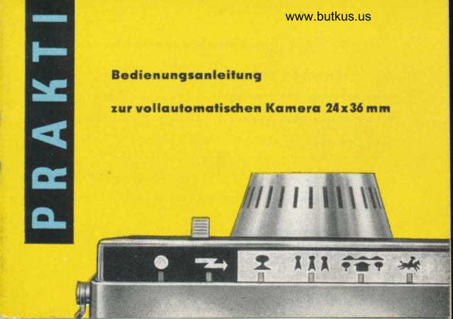 Praktica Prakti zur vollautomatischen Kamera 24X36mm manual cover