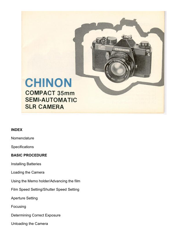 Chinon LED Promaster manual cover