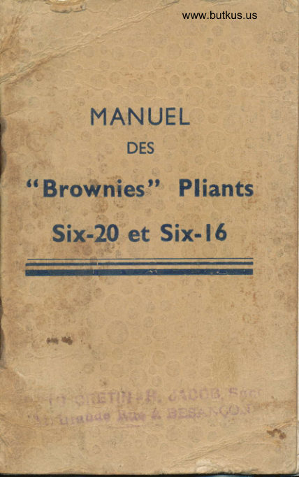 Kodak Brownie Pliants Six 20 et Six 16 manual cover