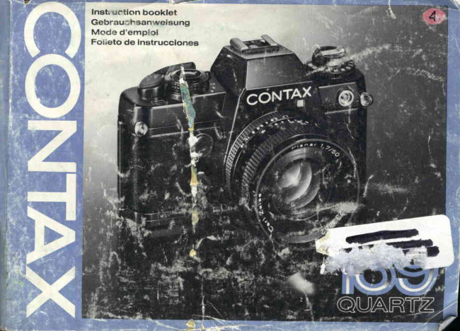 Contax 139 Quartz manual cover