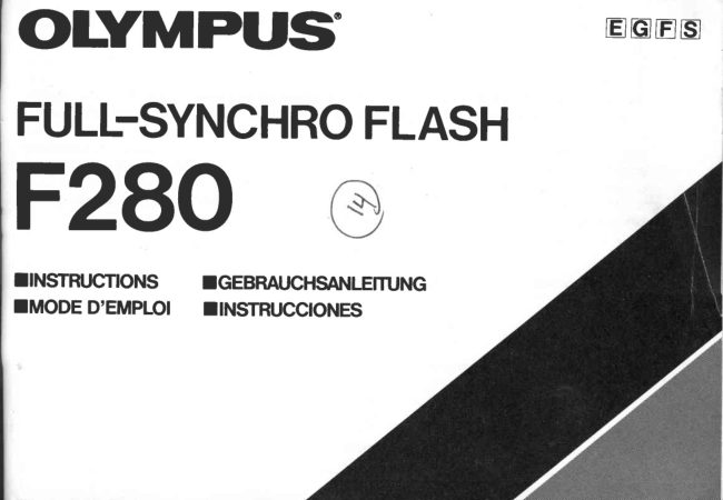 Olympus Full-Synchro Flash F280 manual cover