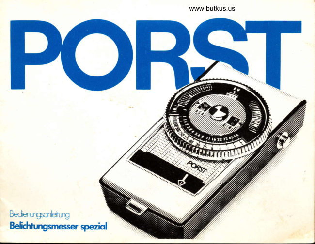PORST Special Meter manual cover