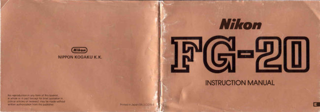 Nikon TWO-PAGE manual cover