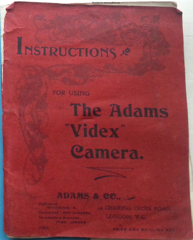 Adams vindex camera manual cover