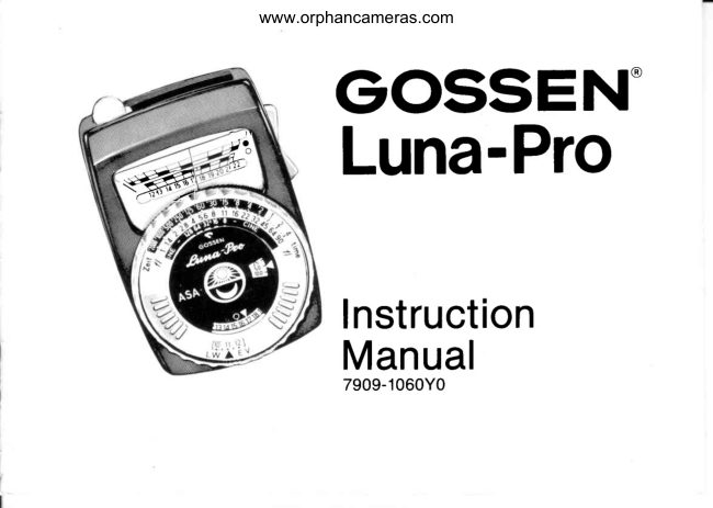 Gossen Luna-Pro manual cover