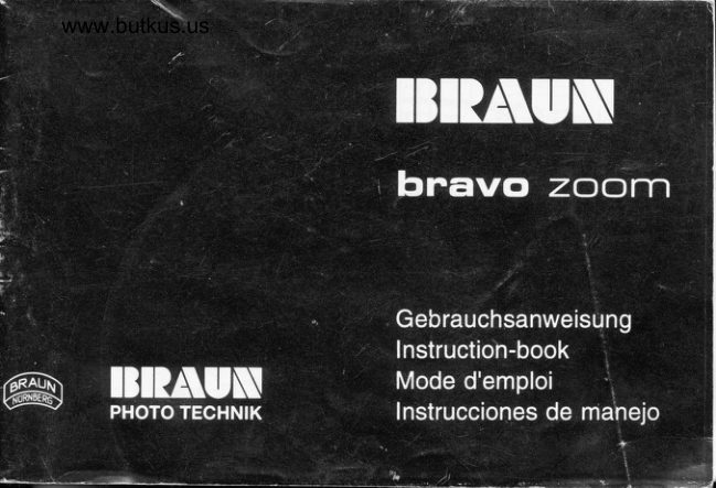 Braun Bravo Zoom manual cover