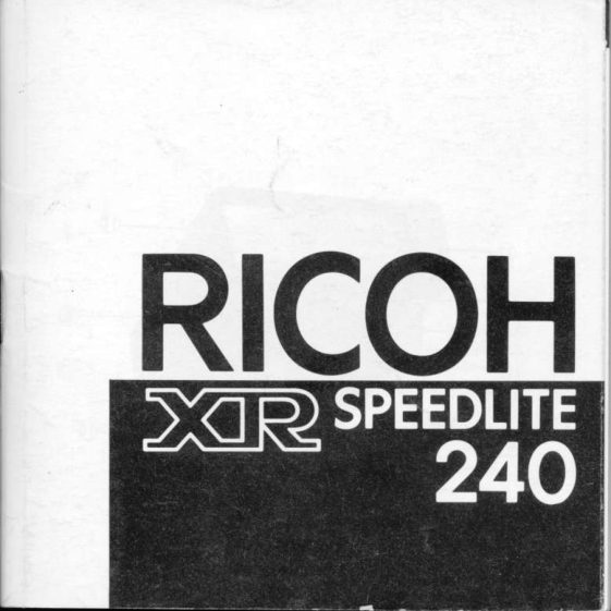 Ricoh Xr Speedlite 240 manual cover
