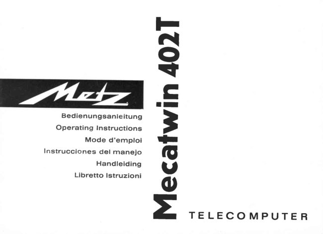 Metz Mecatwin 402T manual cover