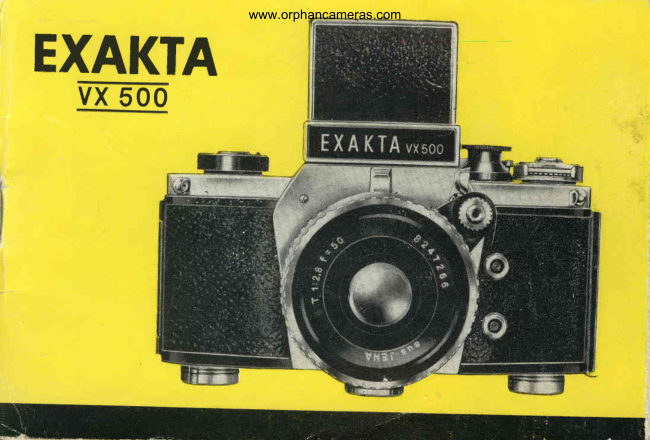 Exakta VX 500 manual cover