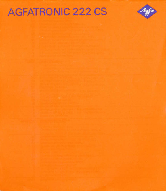 Agfa Agfatronic 222CS manual cover