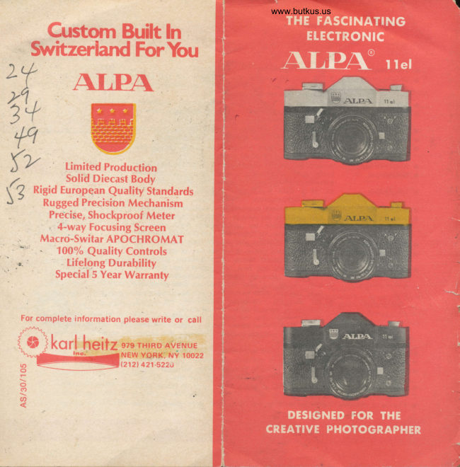 ALPA IIel booklet manual cover