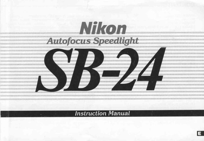 Nikon SB-24 manual cover