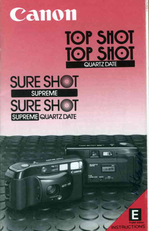 Canon Top Shot / Sure Shot Supreme manual cover