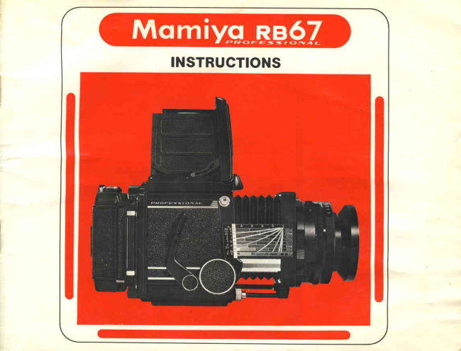 Mamiya RB67 PROFESSIONAL manual cover