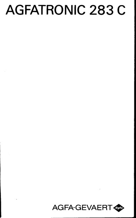 Agfatronic 283C manual cover