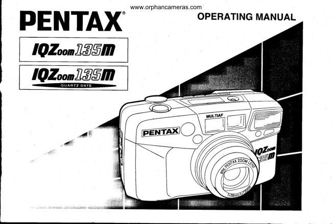 Pentax IQZoom 135M / IQZoom 135M date manual cover