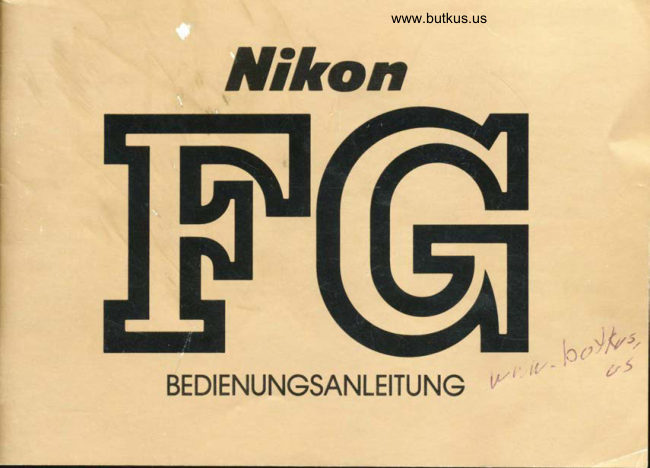 NIKON FG manual cover