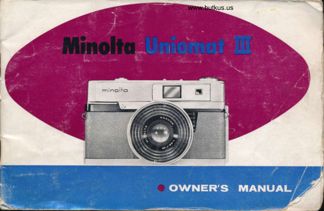 Minolta Uniomat III manual cover