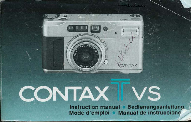 Contax Tvsinstruction Contax T vs Contax T vs Contax T vs manual cover