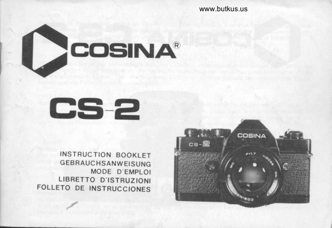 COSINA CS-2 manual cover