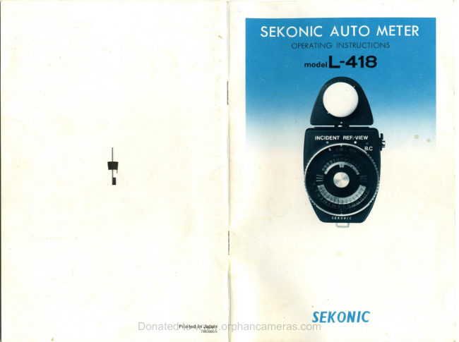 Sekonic L-418 manual cover