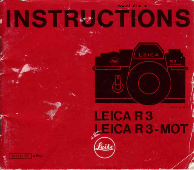 LEICA R3 manual cover